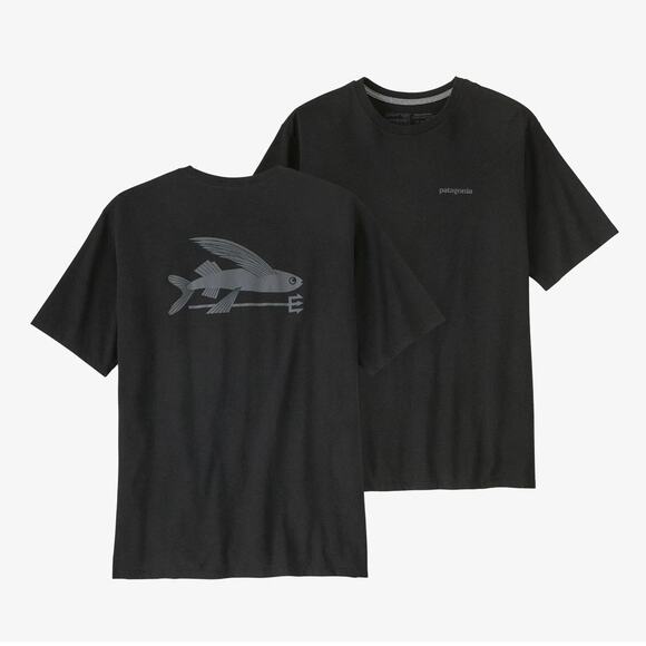Patagonia Men’s Flying Fish Responsibili-Tee® black Medium Regular Fit - Picture 1 of 8